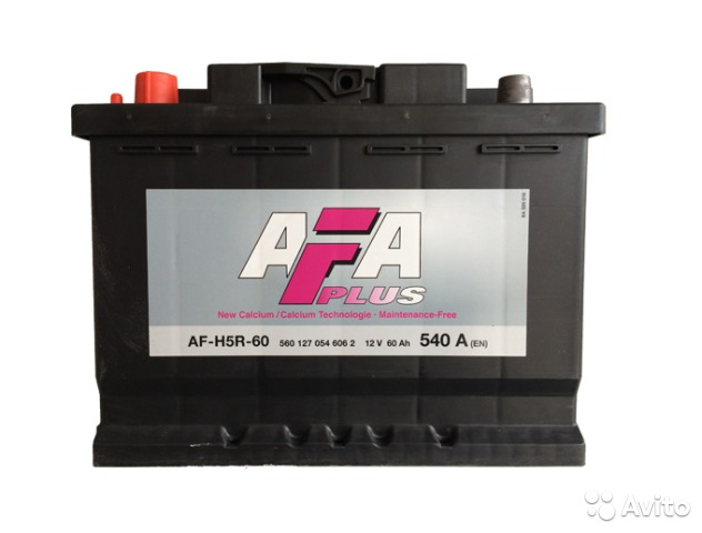 Аккумулятор AFA 60 А/ч 560127 AF 242x175x190 EN 540