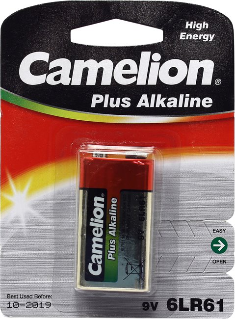Батарейка алкалиновая тип 6LR61 9В 1шт Camelion Plus Alkaline 6LF22-BP1