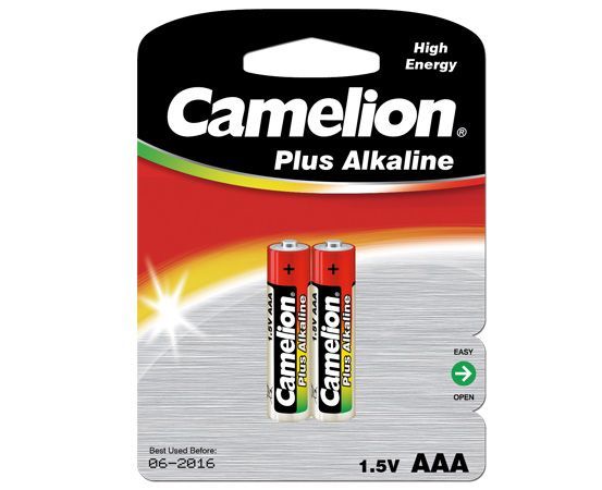 Батарейка алкалиновая тип AAA 1,5В 2шт Camelion Plus Alkaline LR03-BP2