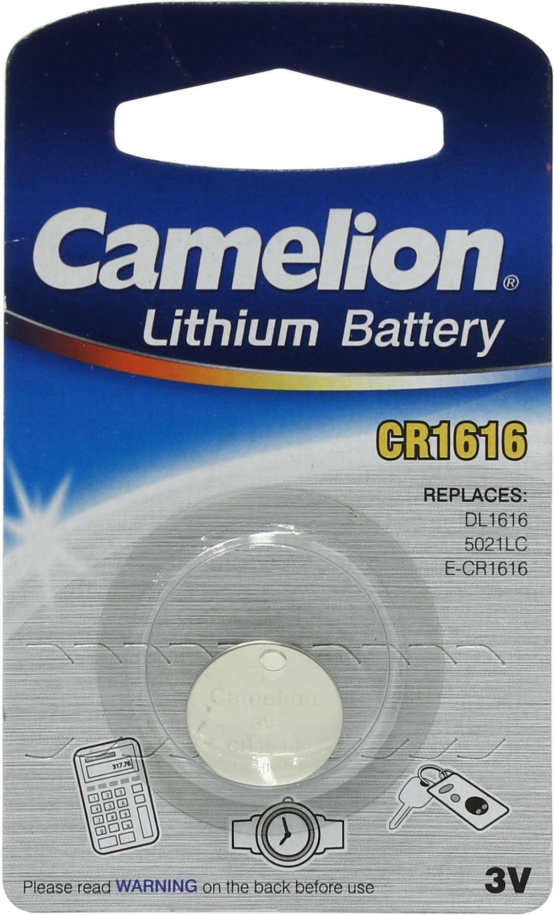 Батарейка литиевая дисковая специальная 3В 1шт Camelion LithiumCR1616-BP1