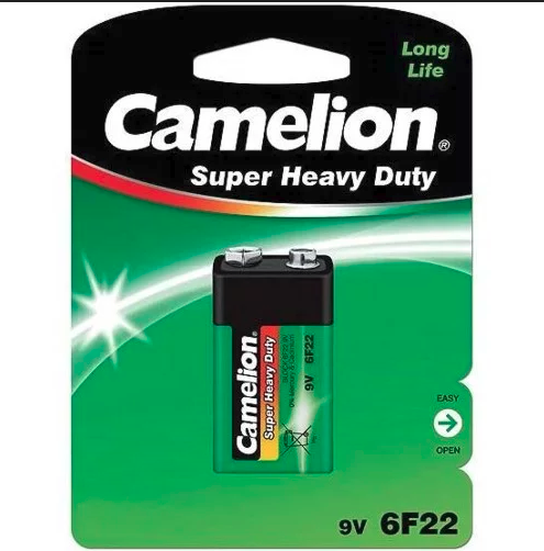 Батарейка солевая 9В 1шт Camelion Super Heavy Duty 6F22-SP1G