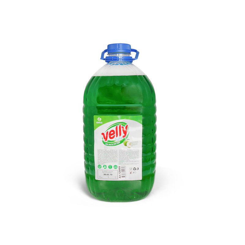 Grass Средство для мытья посуды Velly light зеленое яблоко 5кг 